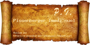 Pissenberger Immánuel névjegykártya